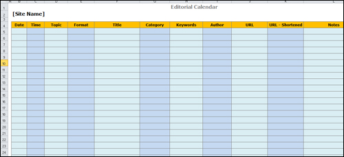 Simple Content Template Created With Spreadsheet