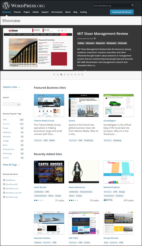 WordPress.org Web Site Showcase