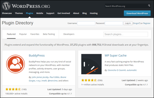 WP free plugins directory