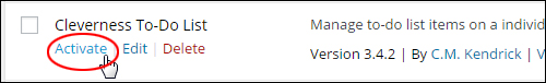 Cleverness plugin to do list - Cleverness plugin to-do list - Activate Cleverness To-Do List Plugin