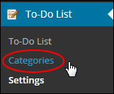 Cleverness to-do lists plugin WP - To-Do List Categories