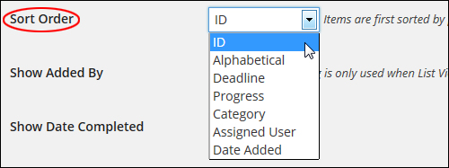 Cleverness to-do lists - To Do List Sort Order