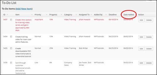 plugin to-do lists - Date Added column