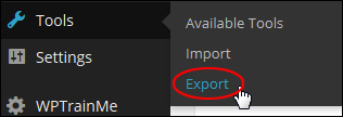 Export WordPress Menu