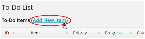 to do lists plugin - Adding A New Item To Your List