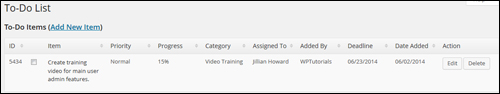 WP to-do lists plugin - How To Add New Items To Your List